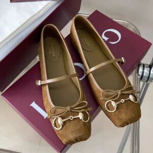 Gucci Brown Leather Loafers with Buckle Detail